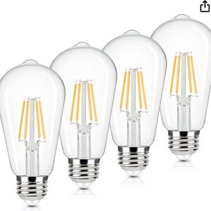 Brightever 6W LED Edison Bulbs 2700K Warm White Clear Glass Lightbulbs